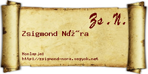 Zsigmond Nóra névjegykártya