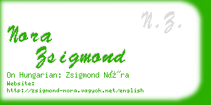 nora zsigmond business card